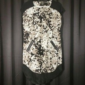 Mossimo Sheath XS Dress Tunic Unlined Polyester Pockets Sleeveless Abstract